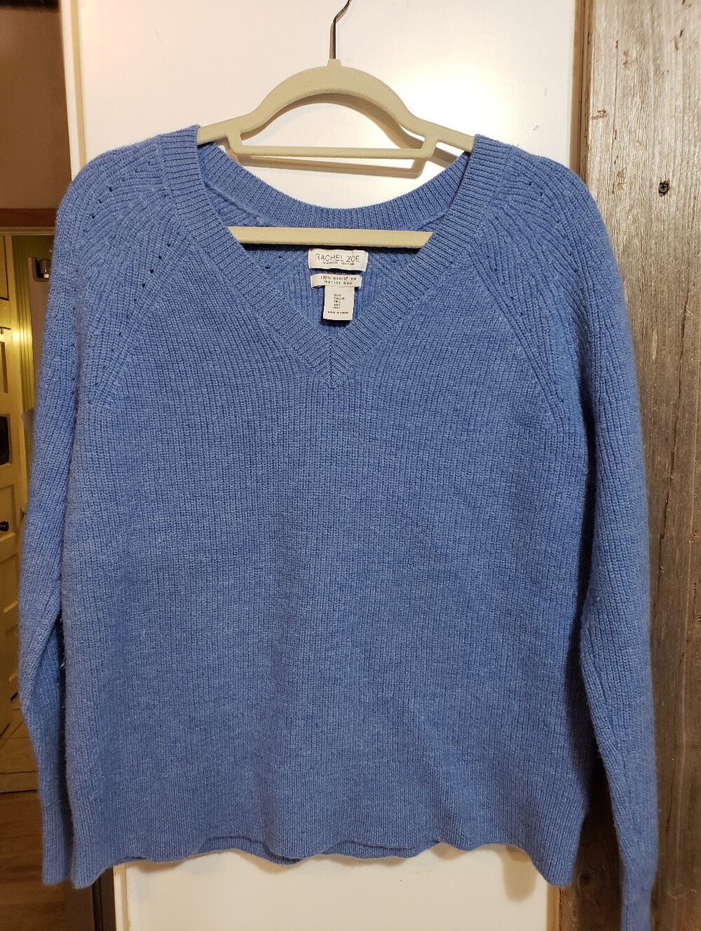 Rachael Zoe 100% Extrafine Merino Wool Sweater Large Blue